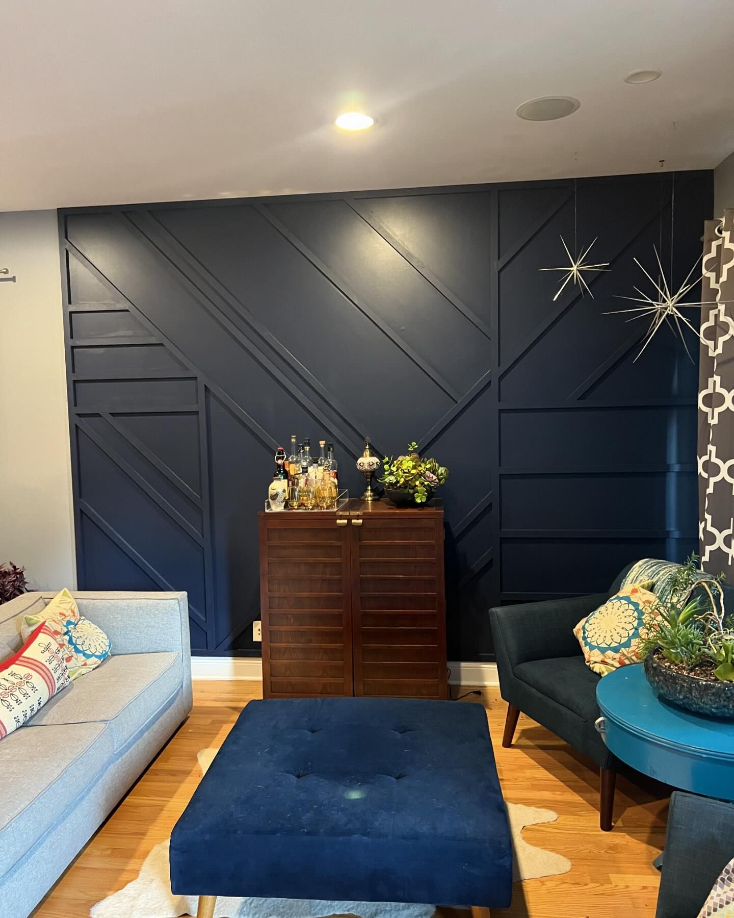 Accent wall with fireplace